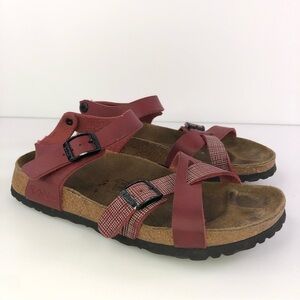 Birkenstock Women's Lille Red Adjustable Strap Strappy Sandals Size W7